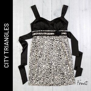 City Triangles Black White Dress, Leopard Print